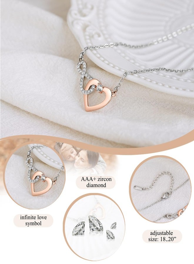 Shonyin Mother Daughter Necklace Christmas Gifts for Mom Mother from Daughter Infinity Necklace Jewelry for Women Stocking Stuffers Teen Girl Trendy Stuff Valentines Mothers Day Gifts - Image 4
